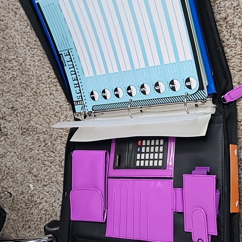 Plan Ahead Purple and Black Aviator Binder